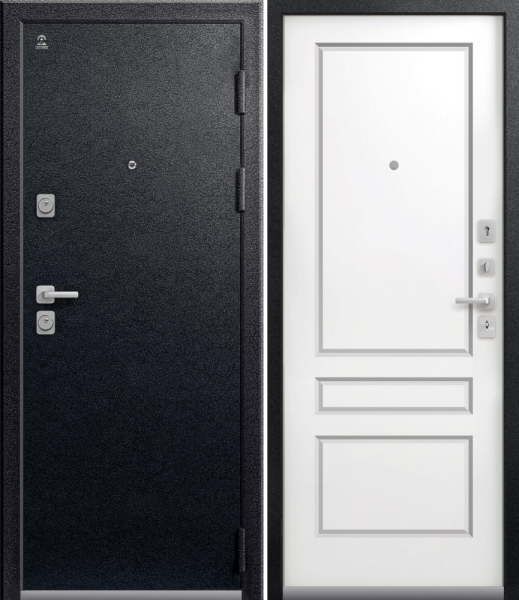 Дверь С-101 Черный муар/Белый 860*2050 L Центурион