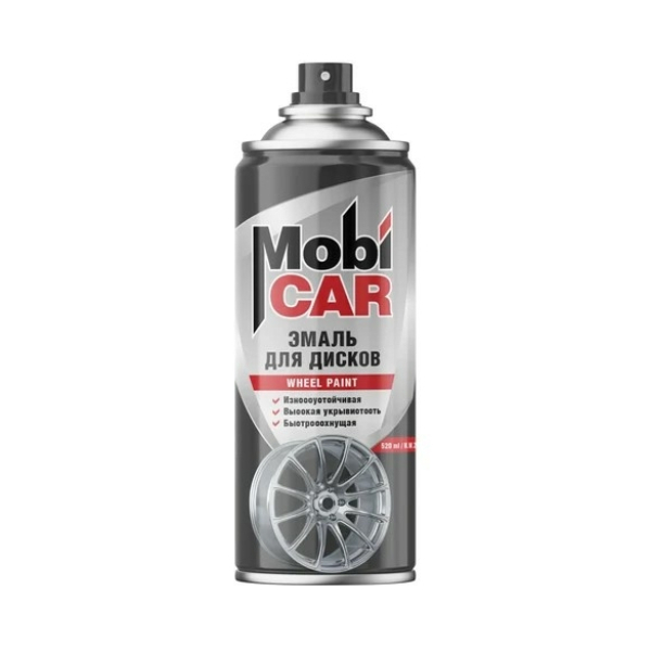 Эмаль аэрозоль для дисков черный 520мл Mobicar