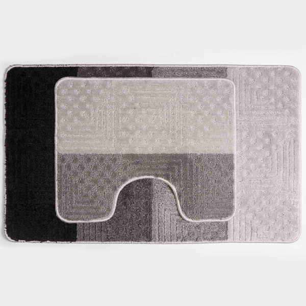 Набор ковриков для ванной 50*80/40*50см ворс 11мм серый Silver AQUA-PRIME