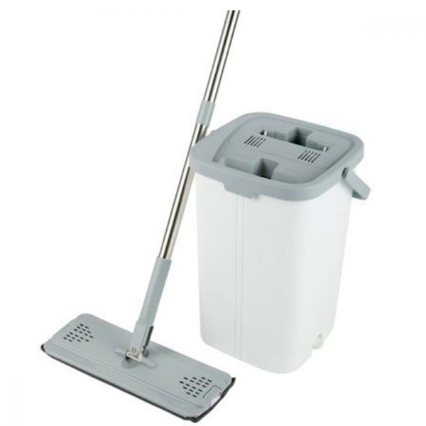 Набор ведро пластиковое 12 л 25*23,5*37 см + швабра 39,5*27*27 см метал слив Gray Baizheng