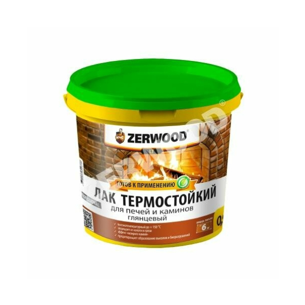 Лак для печей и каминов  0,9кг термостойкий LT Zerwood