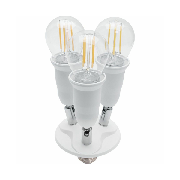 Переходник для цоколей с Е27 на 3хЕ27 белый LH62 Feron