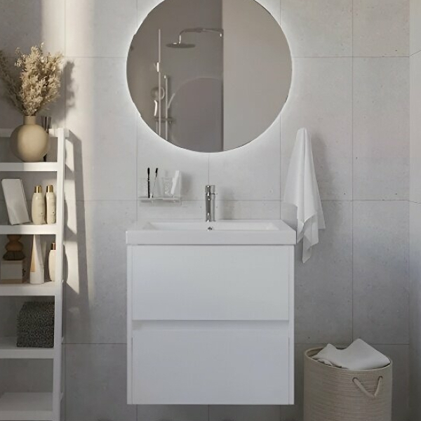 Тумба подвесная Велли 60П белая аляска (под умывальник Сомо 60) 1MARKA