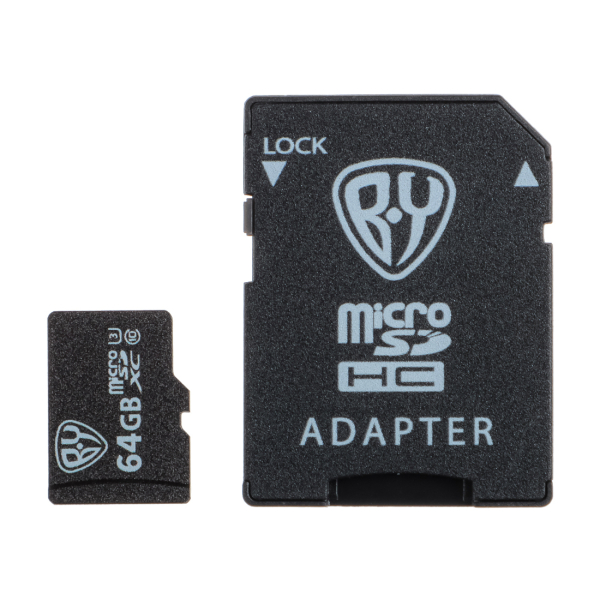 BY Флеш-карта памяти microSD 64Gb, 10 класс с адаптером SD