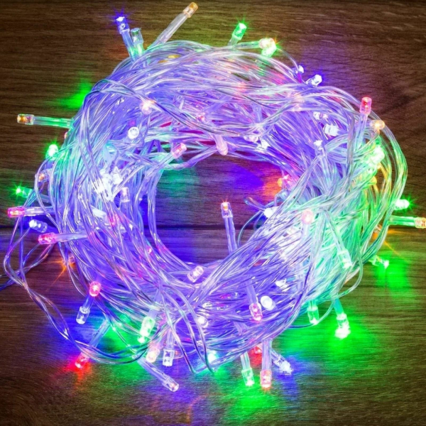 Гирлянда св/д RGB 25м прозрачный провод