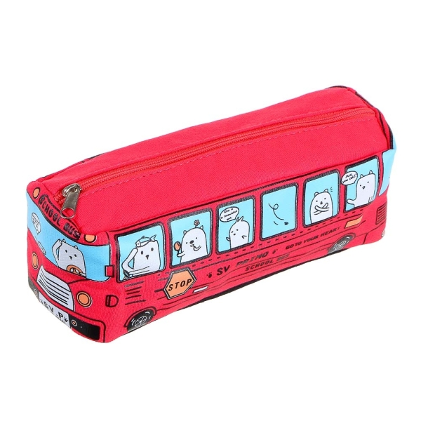 Пенал фигурный в форме автобуса, 18,5х7х6см, фетр с печатью, 4 цвета