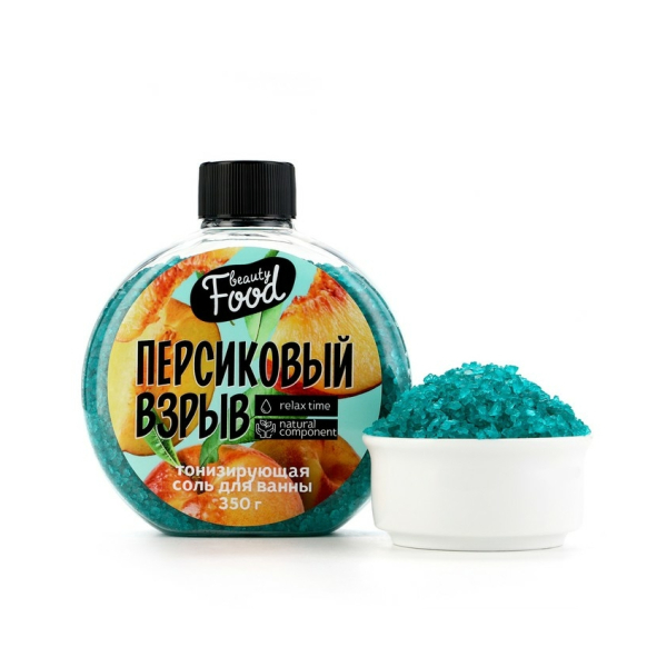 Соль для ванн Аромат персика 350гр Beauty Food