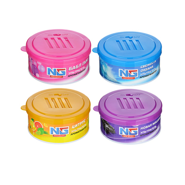 Ароматизатор гелевая 125г банка Бабл гам/ваниль/кофе/новая машина New Galaxy