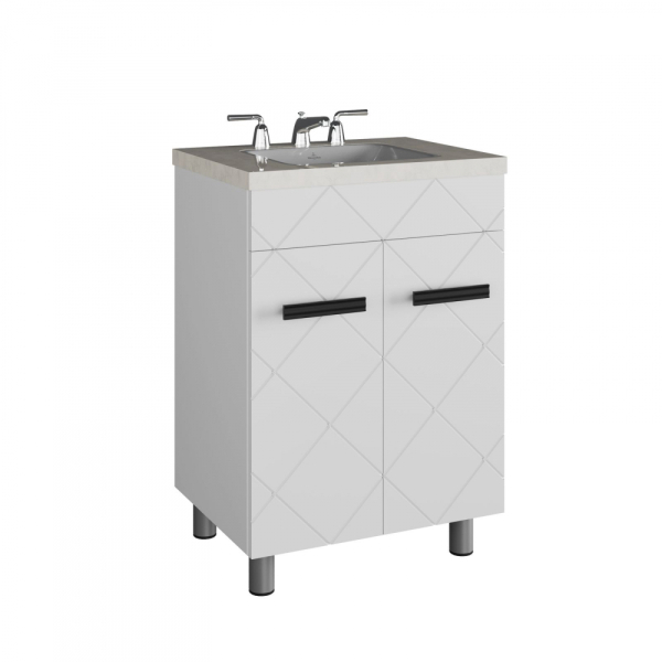 Тумба напольная Куба 60 белый (под умывальник Квадро 60)