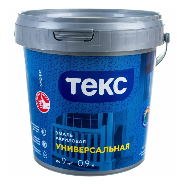 Эмаль акриловая глянцевая 0,9л база D Профи Текс
