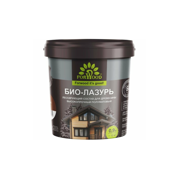 Био-лазурь для древесины 0,9л темно-серый Forwood