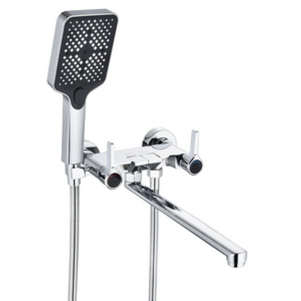 Смеситель для ванны клавишный длинный излив латунь 30009258 КС