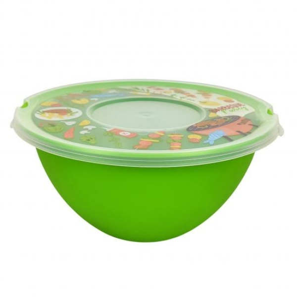 Миска пластиковая 2 л с крышкой BBQ party Полимербыт