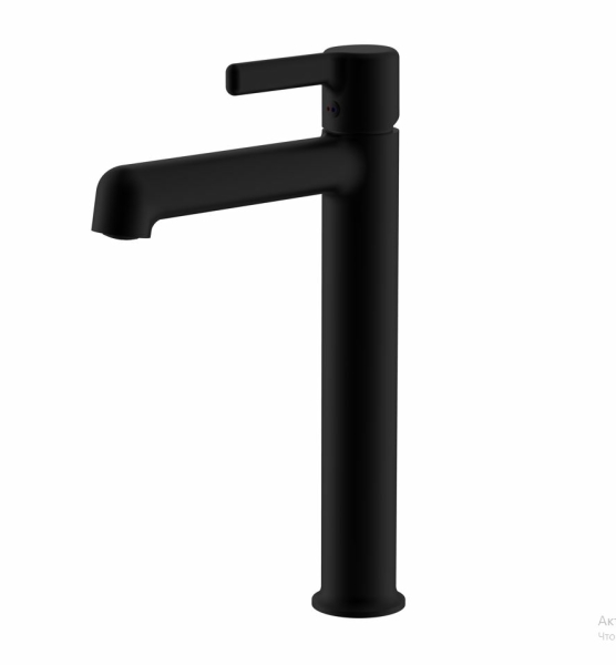 Смеситель для умывальника однорычажный высокий излив латунь черный CLM25B Column Black VODA