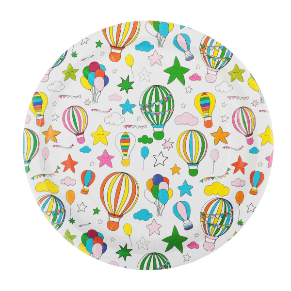 Набор бумажных тарелок Шарики с обводкой, 6 шт d=230 мм