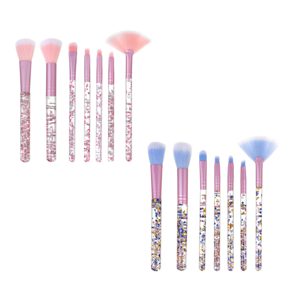 ЮНИLOOK Кисти для визажа 7 шт в ПВХ чехле, пластик, металл, иск.ворс, 14-15,5 см, 2 цвета, ВЗ24-60