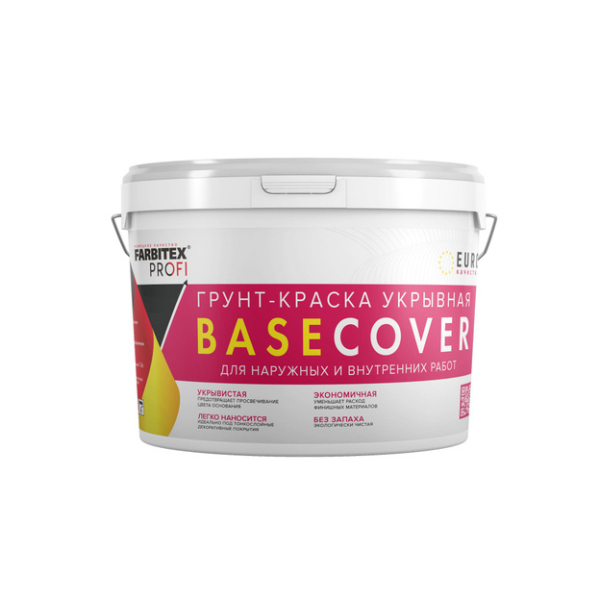 Краска-грунт под обои и декоративное покрытие 0,9л акриловая Basecover Farbitex Profi