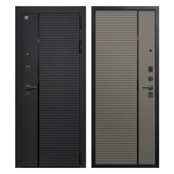 Дверь V-14 Черный муар/Кварц черный - Кашемир базальт 860*2050 R Центурион 2026