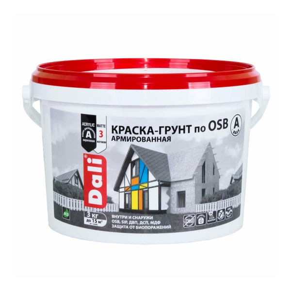 Краска-грунт для OSB 3кг армированная база А Dali