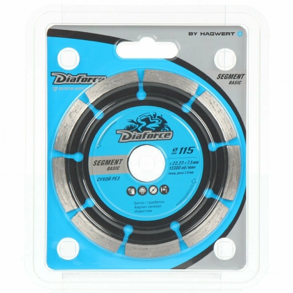 Диск алмазный сегментный 115*22мм сухой рез DIAFORCE SEGMENT BASIC