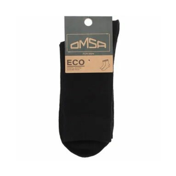 OMSA ECO 403 Носки мужские высокие, р.39-41, 80% хлопок, 15% полиамид, 5% эластан, черный