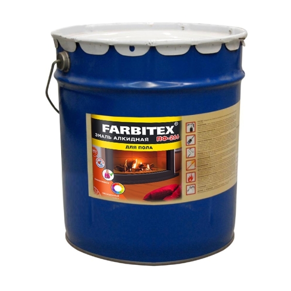 Эмаль ПФ-266 желто-коричневая 20кг Farbitex