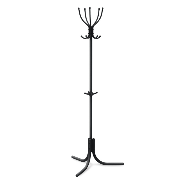 Вешалка напольная 600*600*1800мм 5 крючка металл матово черный Комфорт
