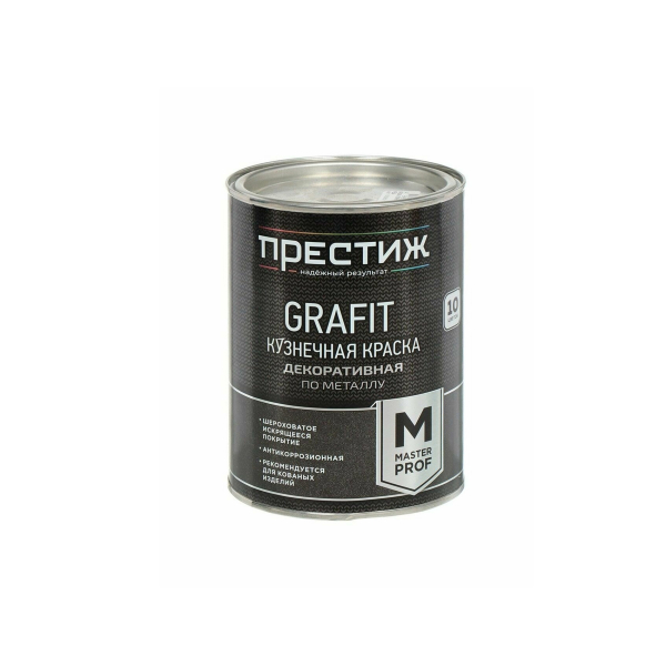 Краска кузнечная декоративная по металлу 0,9кг черный Grafit Престиж