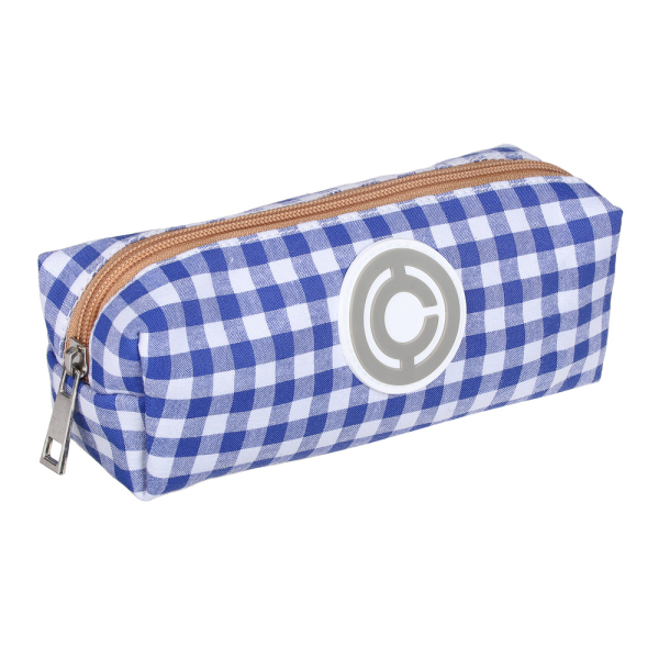 Пенал треугольный 21х5х5см, брезент с цветным паттерном "клетка", 4 цвета