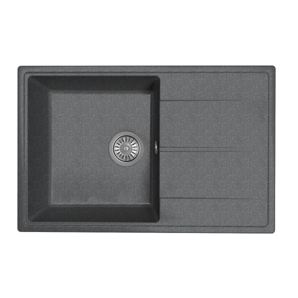 Мойка из искусственного камня прямоугольная 740*480мм 18см Чёрный "Оливия"