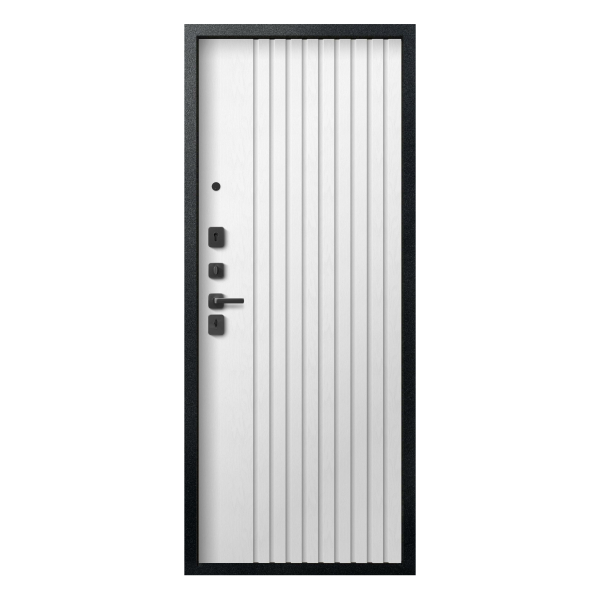 Дверь V-15 Черный Муар+Бетон Темный/ Софт ясень белый 860*2050 L Центурион