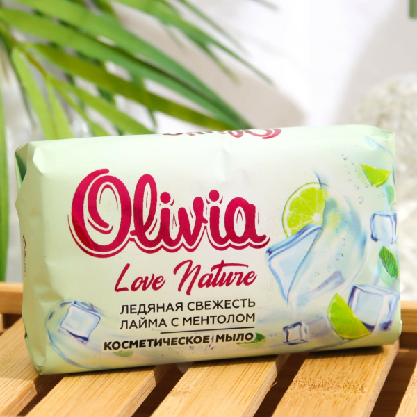 Мыло туалетное 140г Ледяная свежесть лайма с ментолом Olivia-Love Nature & Frutiis