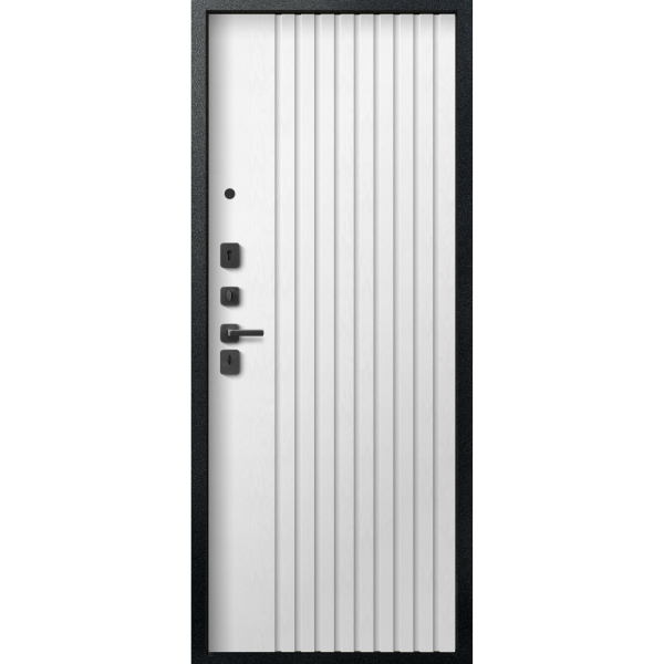 Дверь V-15 Черный Муар+Бетон Темный/ Софт ясень белый 860*2050 R Центурион