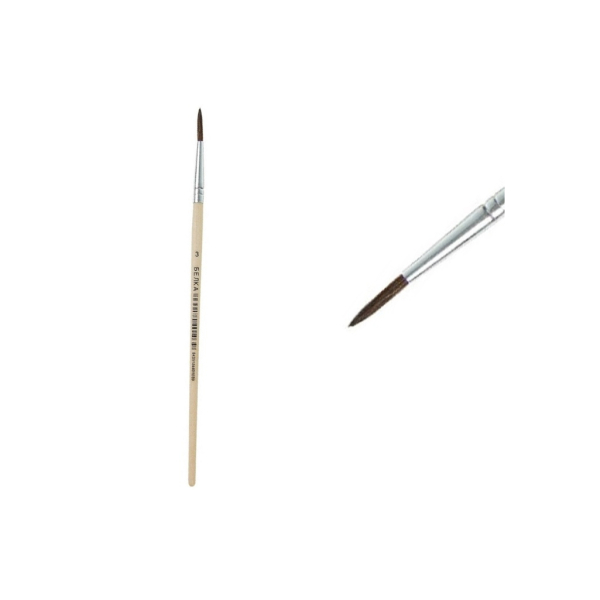 Кисть для творчества №3 круглые деревянная ручка Белка Calligrata