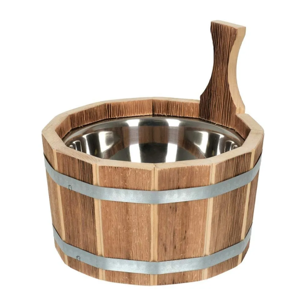 Ушат банный 3,5л нерж.вставка обожженая липа БАННЫЕ ШТУЧКИ