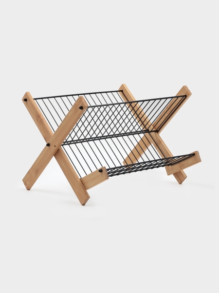 Сушилка для посуды Доляна 2-х ярусная, 39,5×34×27.5 см, чёрная