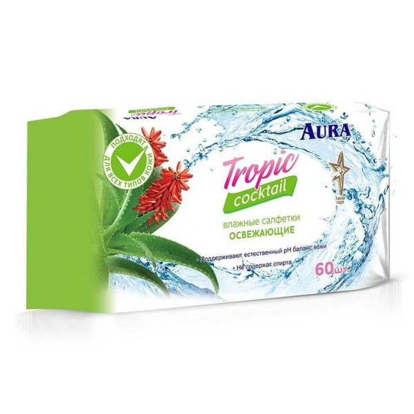 Салфетки влажные Tropic cocktail 60шт