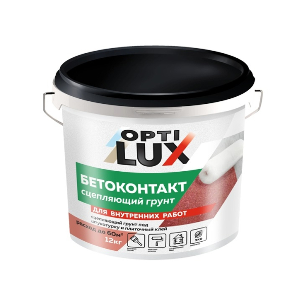 Грунтовка бетон-контакт 12кг OptiLUX