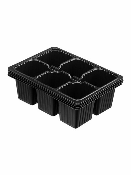 Кассета для рассады 180*135*60мм 6 ячеек полистирол 5шт Россия