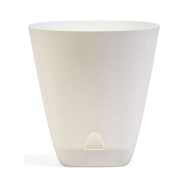 Кашпо 15л поддон прикорневой полив белый Гранд Альт-Пласт