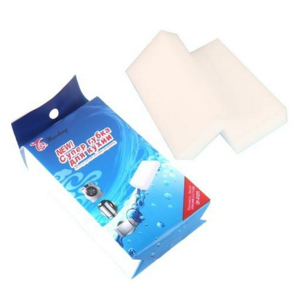 Губка меламиновая кухонная 4 шт 10*7*3 см Супер губка Baizheng