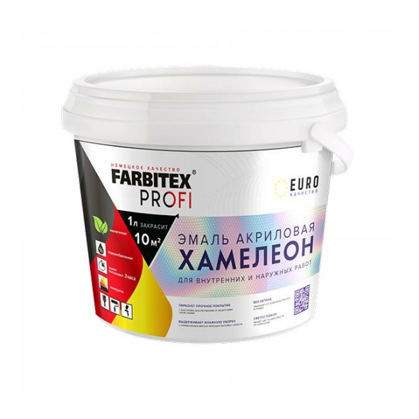 Эмаль акриловая с декоративным эффектом Хамелеон золотой 0.9 л Farbitex Profi