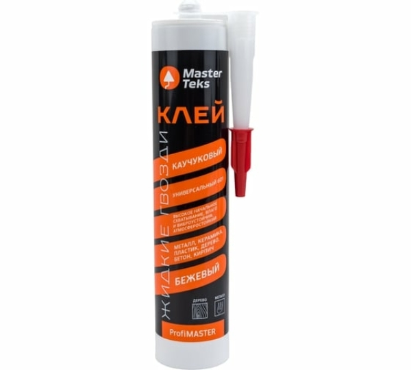 Жидкие гвозди каучуковый универсальный бежевый 400гр MasterTeks ProfiMaster 601