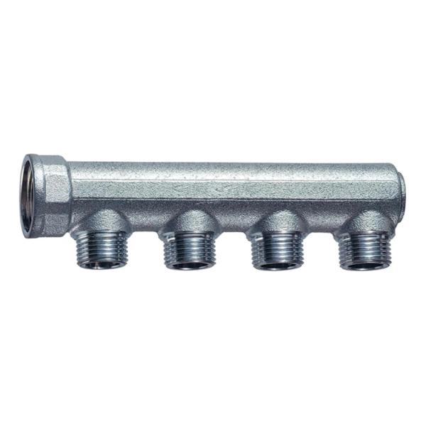 Коллектор проходной 3/4" 4 выхода 1/2" вр-нр-нр