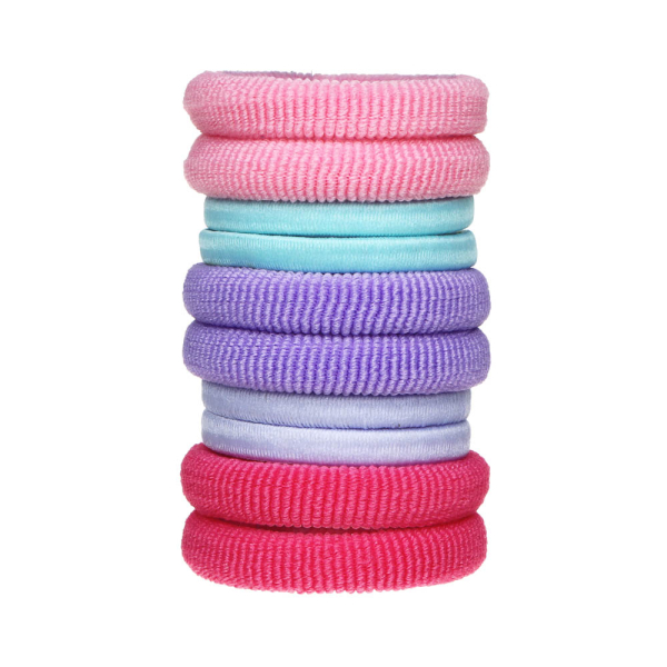 BERIOTTI Набор резинок для волос 10шт в тубе, полиэстер, 4см. 6 цветов