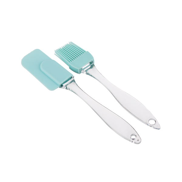 Набор кухонных принадлежностей 2 предмета кисточка 17см лопатка 19см силикон Vetta