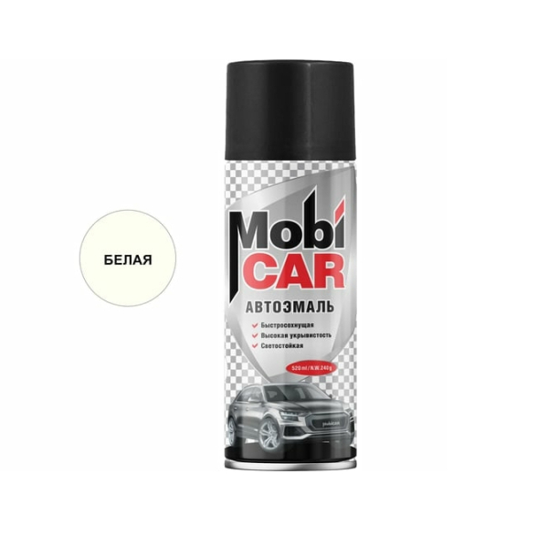 Автоэмаль аэрозольный белый 201 520мл Mobicar