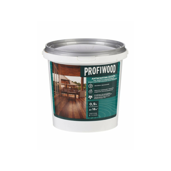 Антисептик-лазурь полиакриловый 0,9л калужница Profiwood