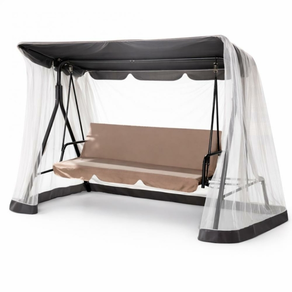 Качели садовые 1700*1100*1530мм нагрузка 210 кг москитная сетка без подушек Grower