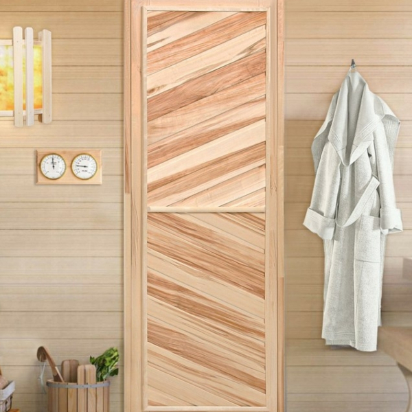 Дверь для бани и сауны 180*70 деревянная универсальная 10680515